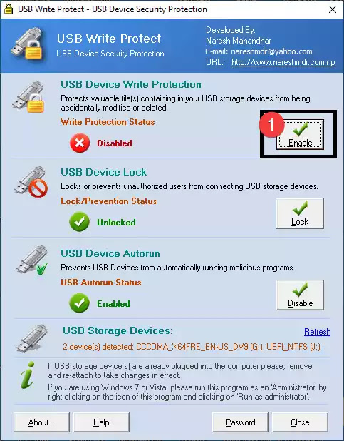 the disk write protected