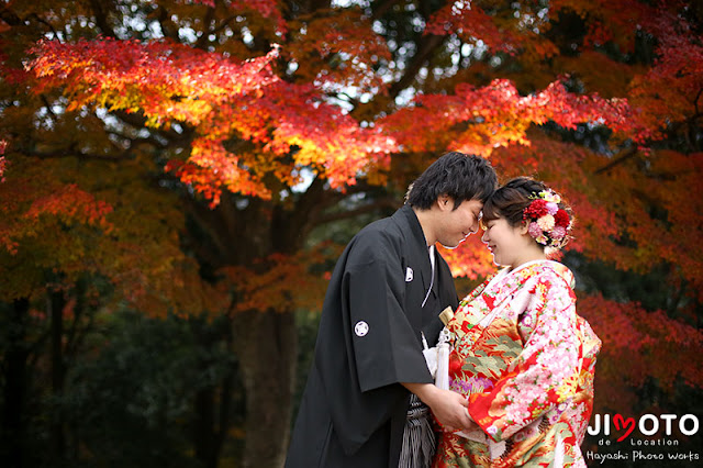 奈良の紅葉で前撮り撮影