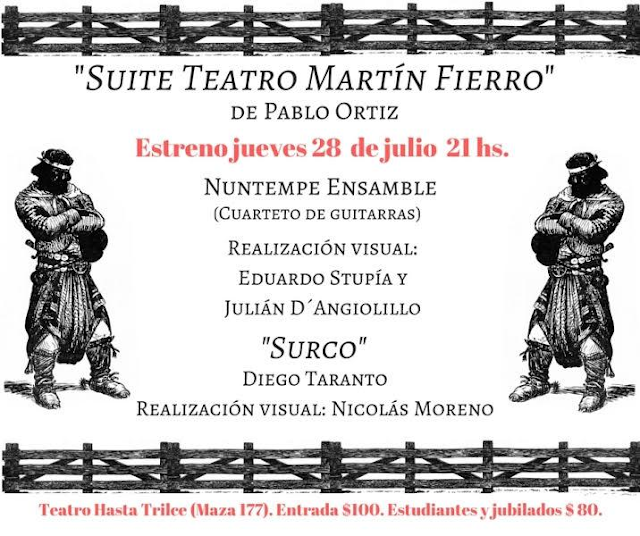 Nuntempe Ensamble, uno de los más destacados conjuntos de música contemporánea de nuestro país, estrena "Suite Teatro Martín Fierro"
