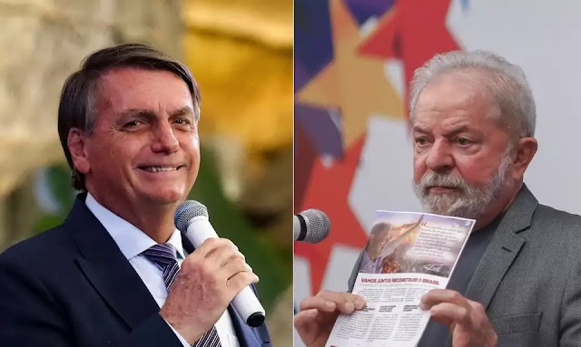 Bolsonaro vira pra cima de Lula em pesquisa nacional; Bolsonaro com 40,1% contra 36,9% de Lula