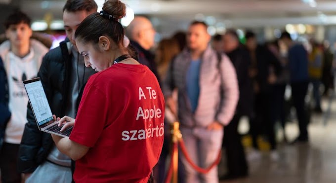 Órákig álltak sorba az akciós MacBookokért Budapesten