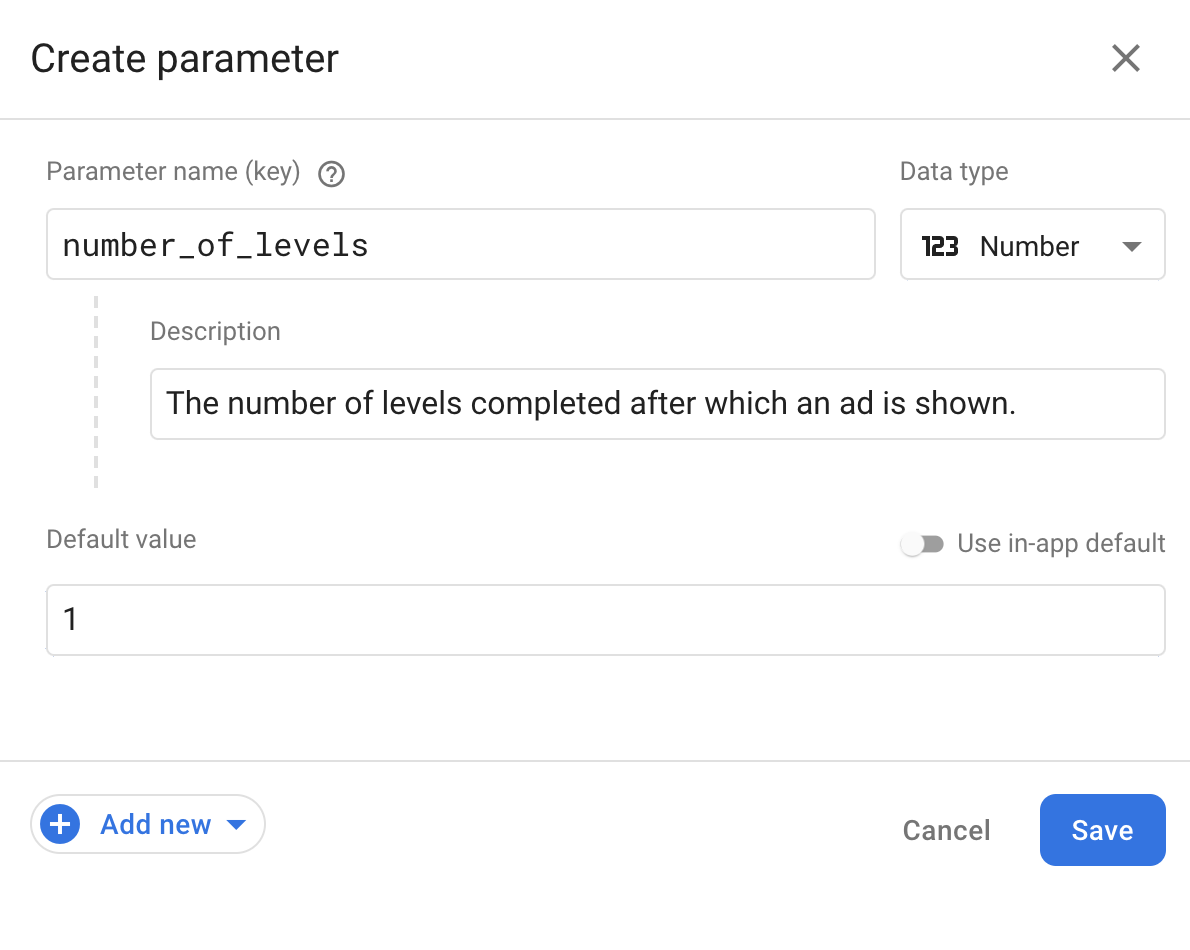 Image showing create parameter