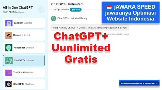 ChatGPT Unlimited Gratis Langsung Pakai No Login [Jawaraspeed]