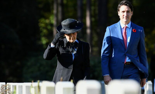 Princess Margriet and Prime Minister Justin Trudeau of Canada visited the Canadian War Cemetery in Bergen op Zoom