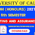 CU B.COM Fifth Semester Auditing and Assurance (Honours) 2021 Question Paper | B.COM Auditing and Assurance (Honours) 5th Semester 2021 Calcutta University Question Paper