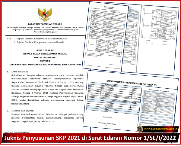 Juknis Penyusunan SKP 2021 di Surat Edaran Nomor 1/SE/I/2022
