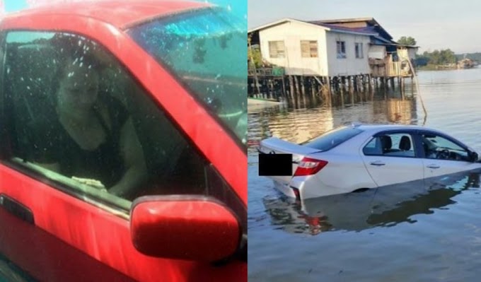 Bagaimana Wanita Ini Berjaya Menyelamatkan Diri Selepas Keretanya Terbabas Masuk Dalam Air Dalam