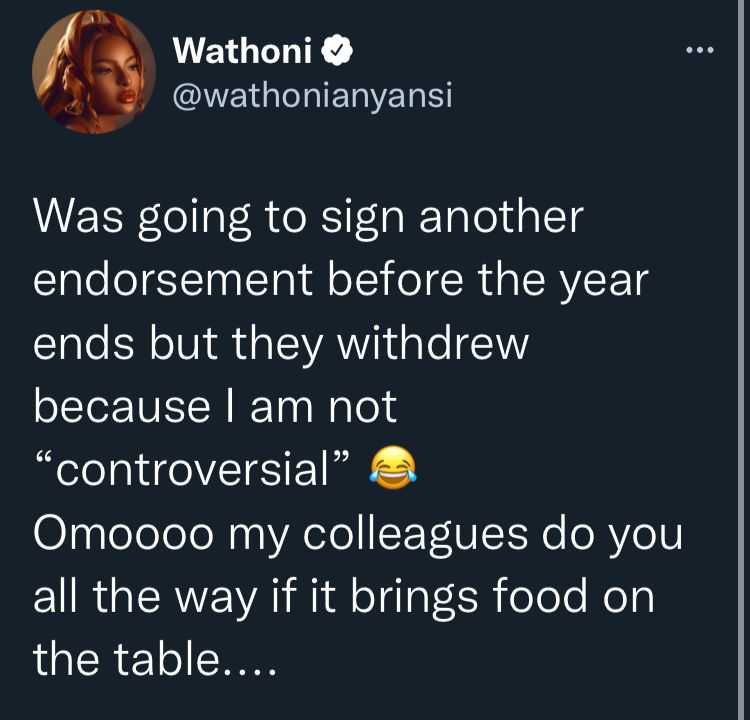 “Stop acting like everyone is out to get you” – Tochi gets real with Wathoni over claims of being dumped by brand for not being controversial