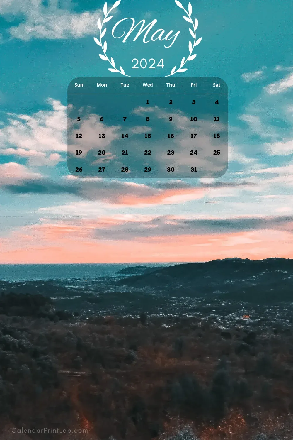 iPhone May 2024 Calendar Sky Wallpaper
