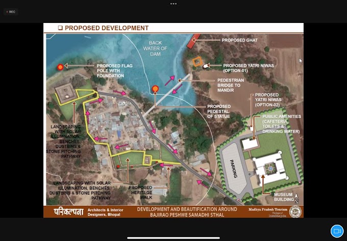 ज़िले में बाजीराव की समाधि स्थल को सँवारने का कार्य प्रारंभ  संभागायुक्त डॉक्टर पवन शर्मा ने आज वीडियो कॉन्फ्रेंसिंग से की कार्यों की समीक्षा