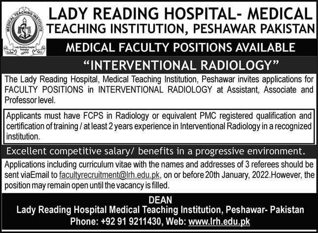 Lady Reading Hospital LRH Peshawar Jobs 2022
