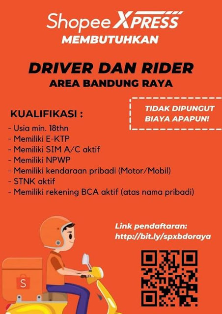Info Loker Kurir Shopee Express Bandung