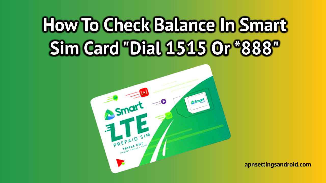 Check Balance In Smart Sim Card