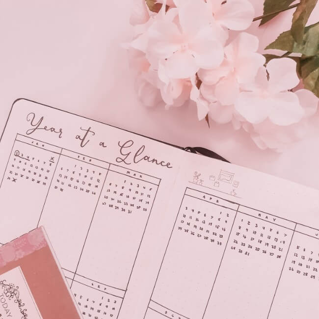 Minimalist Floral Simple Bullet Journal Plan With Me