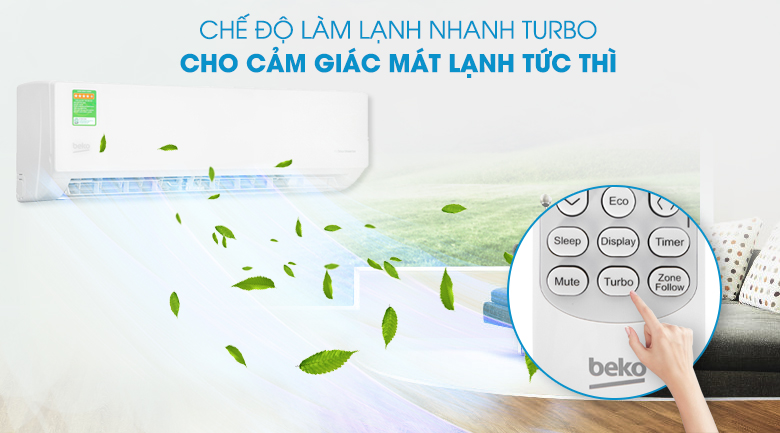 Máy lạnh Beko Inverter 1.5 HP RSVC12VT - Làm lạnh nhanh