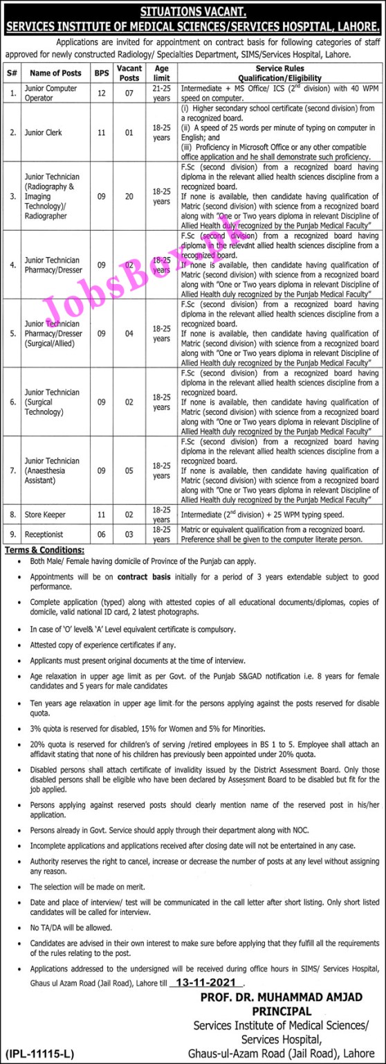 Services Hospital Lahore Jobs 2021 in Pakistan