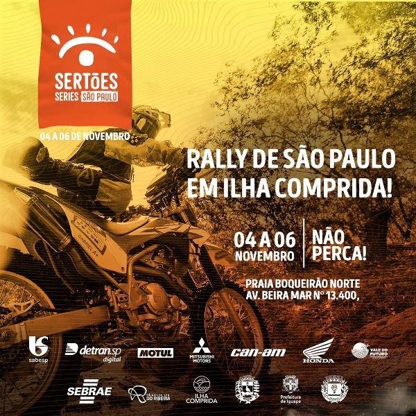 Ilha Comprida sedia o Rally São Paulo- Vale do Futuro - SERTÕES, com competições e atividades culturais