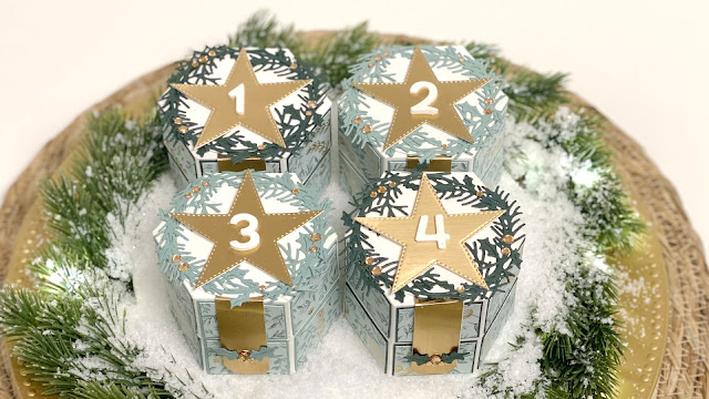 Hexagon doosjes Advent Kalender - Stampin' Up! - Caro's Kaartjes