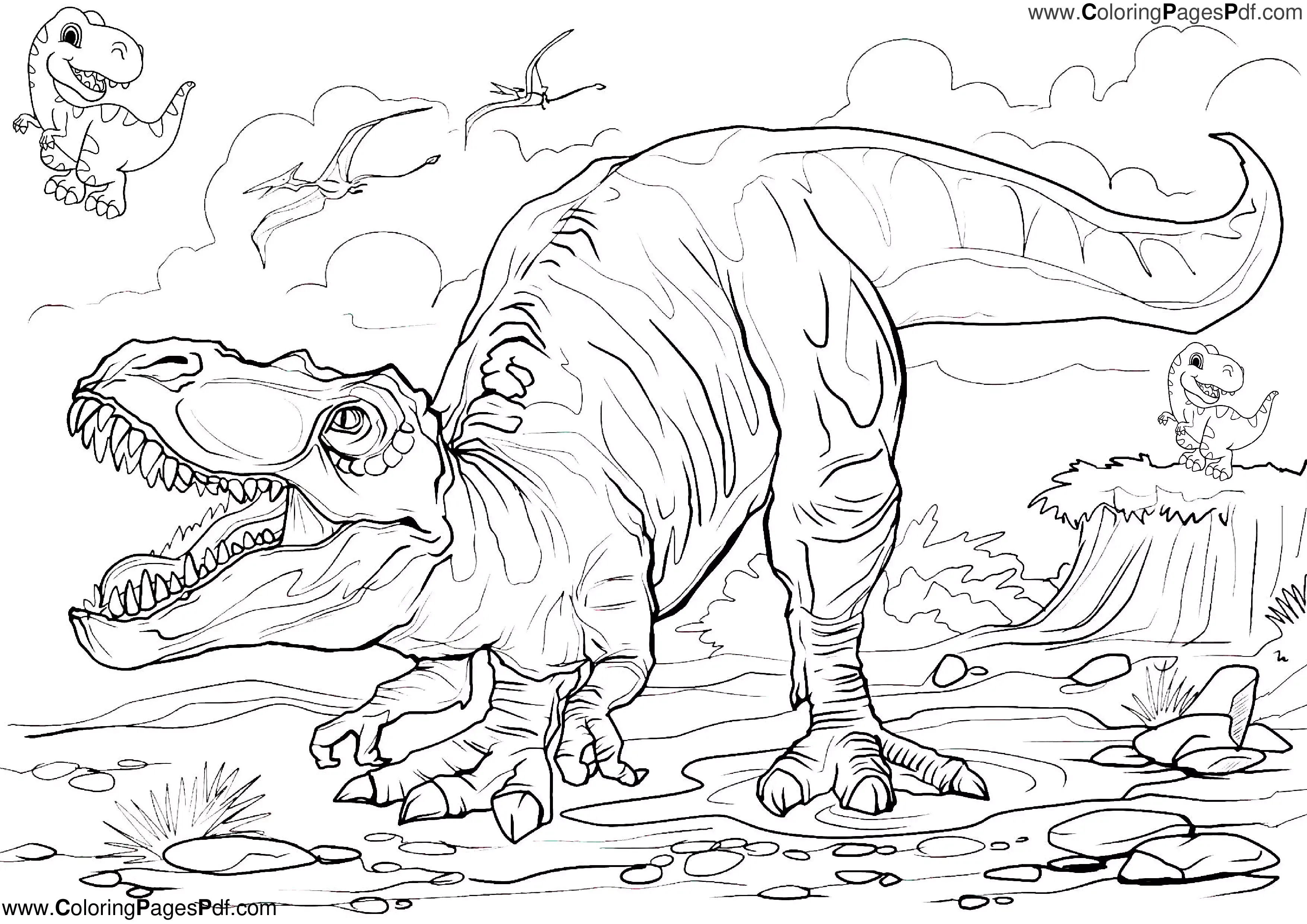 Free dinosaur coloring pages