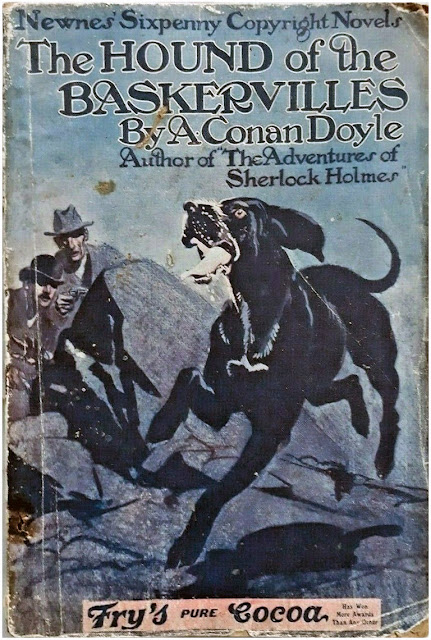 Cover of George Newnes 1912 sixpenny edition of The hound of the Baskervilles.
