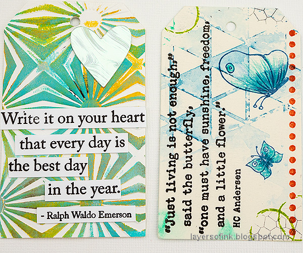 Layers of ink - Scrap Paper Tag Book Tutorial by Anna-Karin Evaldsson.