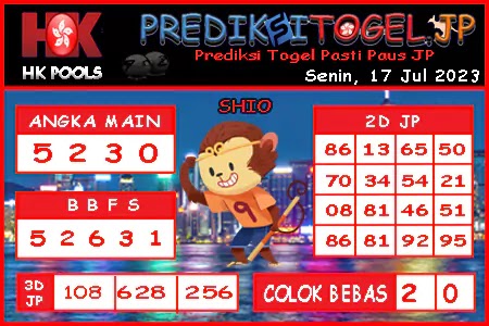 Prediksi Togel Hongkong JP Senin 17 Juli 2023