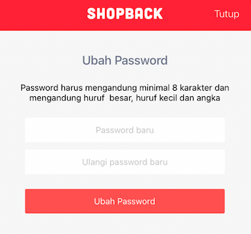 Cara Mengganti Kata Sandi Akun Shopback