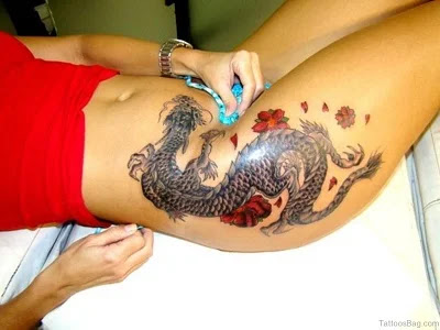 Gorgeous Dragon Tattoos For Thigh