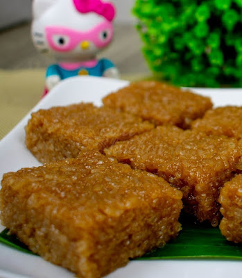 Kuih wajik, kuih wajid, Bee koh cake, pulut kacau, pulut manis, dimasak bersama gula melaka, gula kabung, kuih tradisional di bulan Ramadhan juadah berbuka dibulan puasa, kuih-kuih melayu, Kuih wajit Sabah, Sabahan