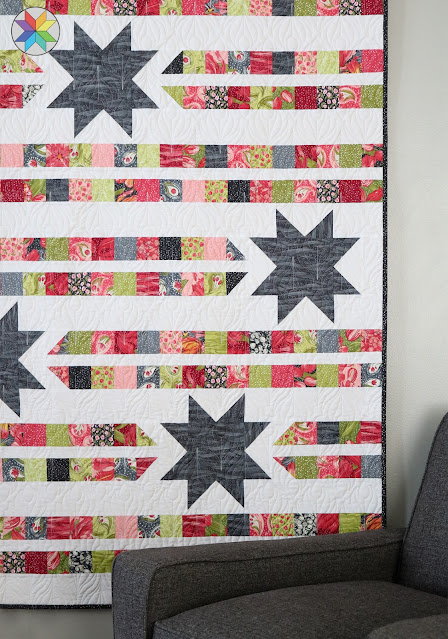 Star Trails quilt pattern by Andy Knowlton of A Bright Corner - Jelly Roll or fat quarter pattern in two sizes