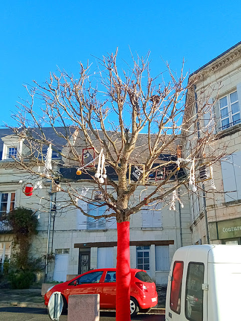 Municipal Christmas tree decoration, Indre et Loire, France. Photo by Loire Valley Time Travel.