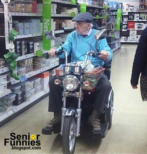wheelchair, old man, senior, motorcycle