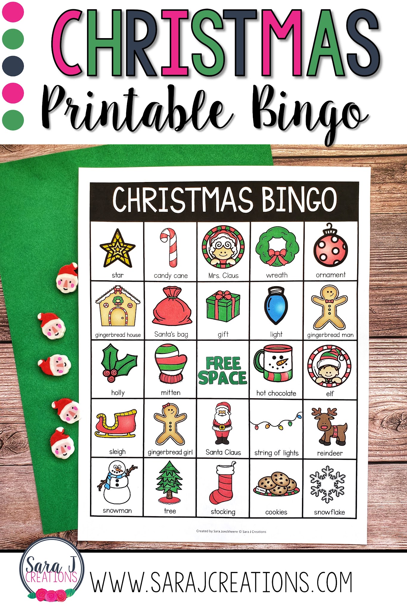 Christmas bingo is the perfect printable fun for a large group. With 30 different game boards in black and white and color, you can easily print and play with a large group. This is great for kids during a holiday party.
