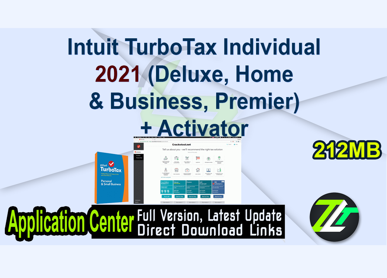 Intuit TurboTax Individual 2021 (Deluxe, Home & Business, Premier) + Activator