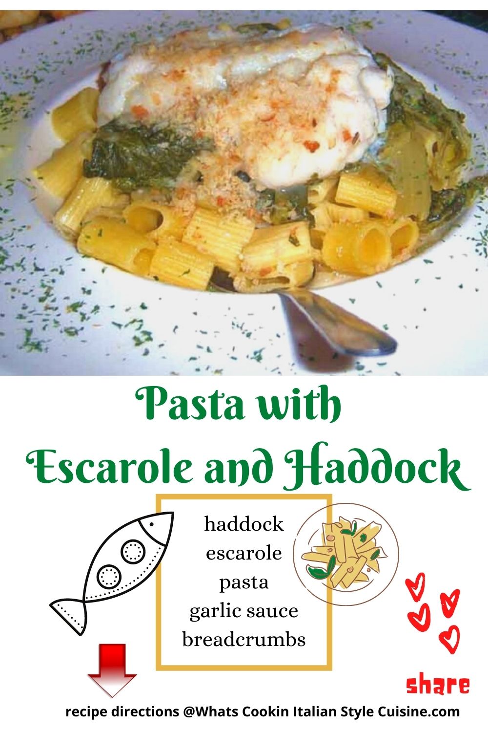 pin for later greens and haddock with pasta