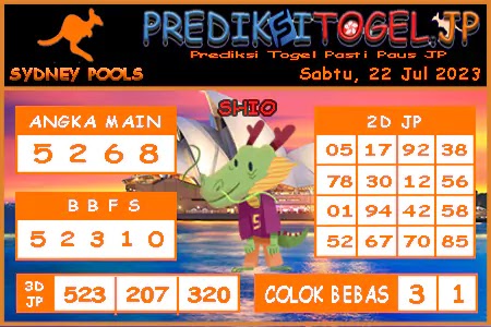 Prediksi Togel Sidney JP Sabtu 22 Juli 2023