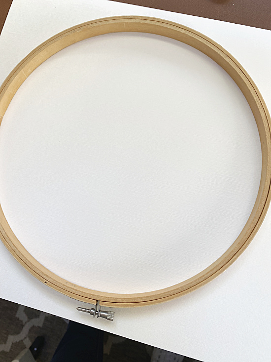 embroidery hoop on paper
