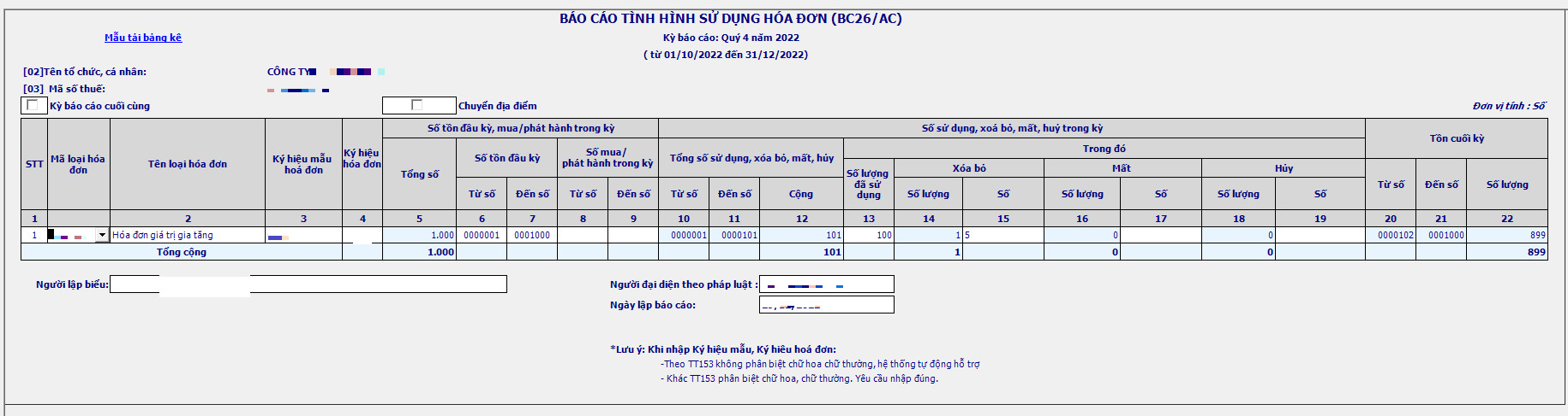 Kê khai báo cáo