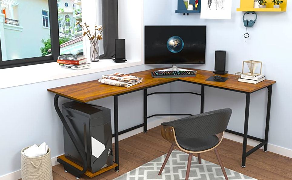Weehom Reversible Modern L-Shaped Desk For 2