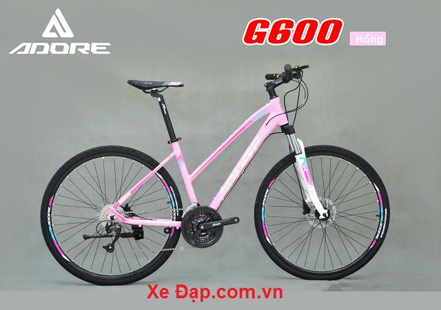 XE ĐẠP THỂ THAO ĐỊA HÌNH NỮ 2022 ADORE G600 BÁNH 700 hồng