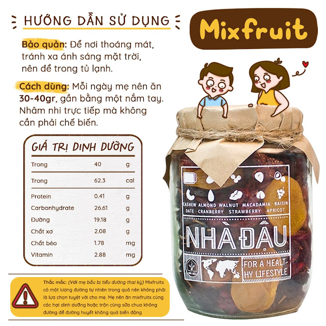 Hướng dẫn sử dụng Mixfruit mix quả mọng dinh dưỡng chua chua ngọt ngọt cho Mẹ Bầu