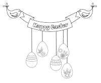 Happy Easter birds Coloring Pages