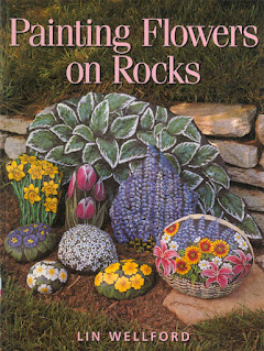 Painting Flowers on Rocks by Lin Wellford