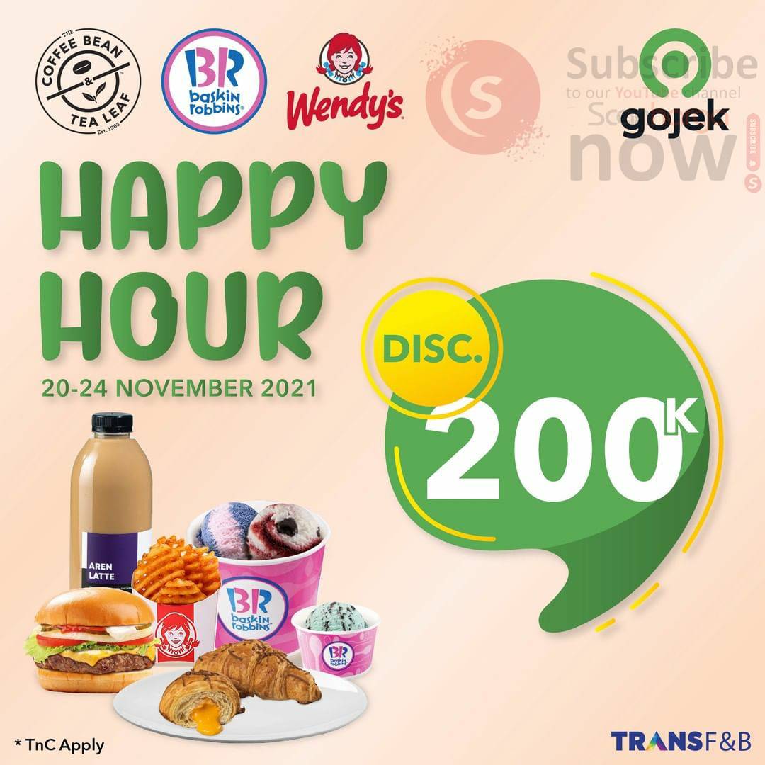 Promo WENDYS Happy Hour Weekend Diskon hingga Rp.200.000