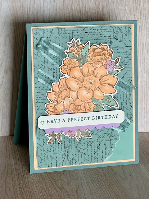 Floral Birthday card using the Stampin' Up! Blessing of Home Stamp set and Flowers of HOme Dies