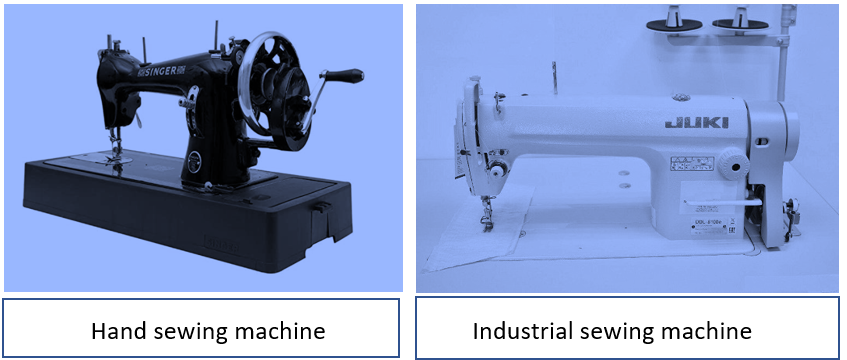 Difference between industrial machine and hand sewing machine