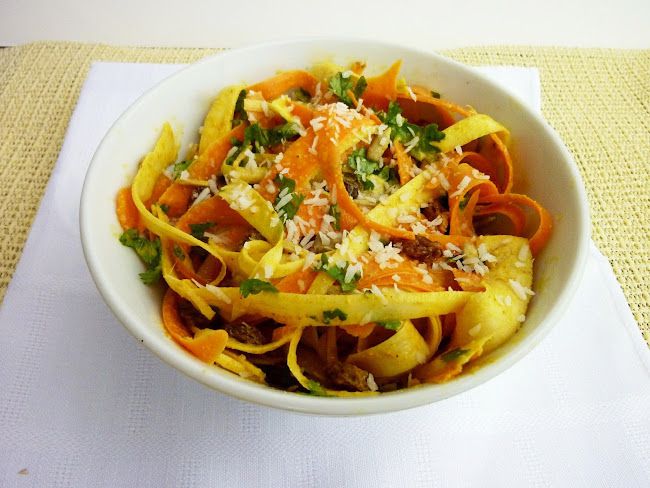 Carrot Parsnip Salad with Curried Tahini Dressing