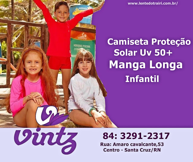 Vintz Santa Cruz- Camiseta Proteção Solar Uv 50+ Manga Longa Infantil