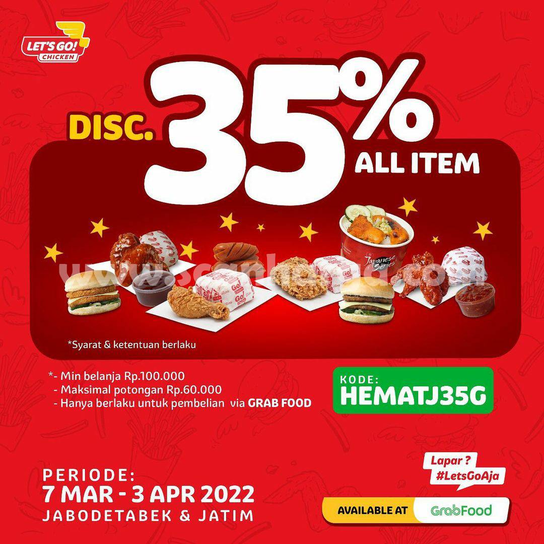 LET’S GO CHICKEN Promo GRABFOOD Diskon hingga 35%