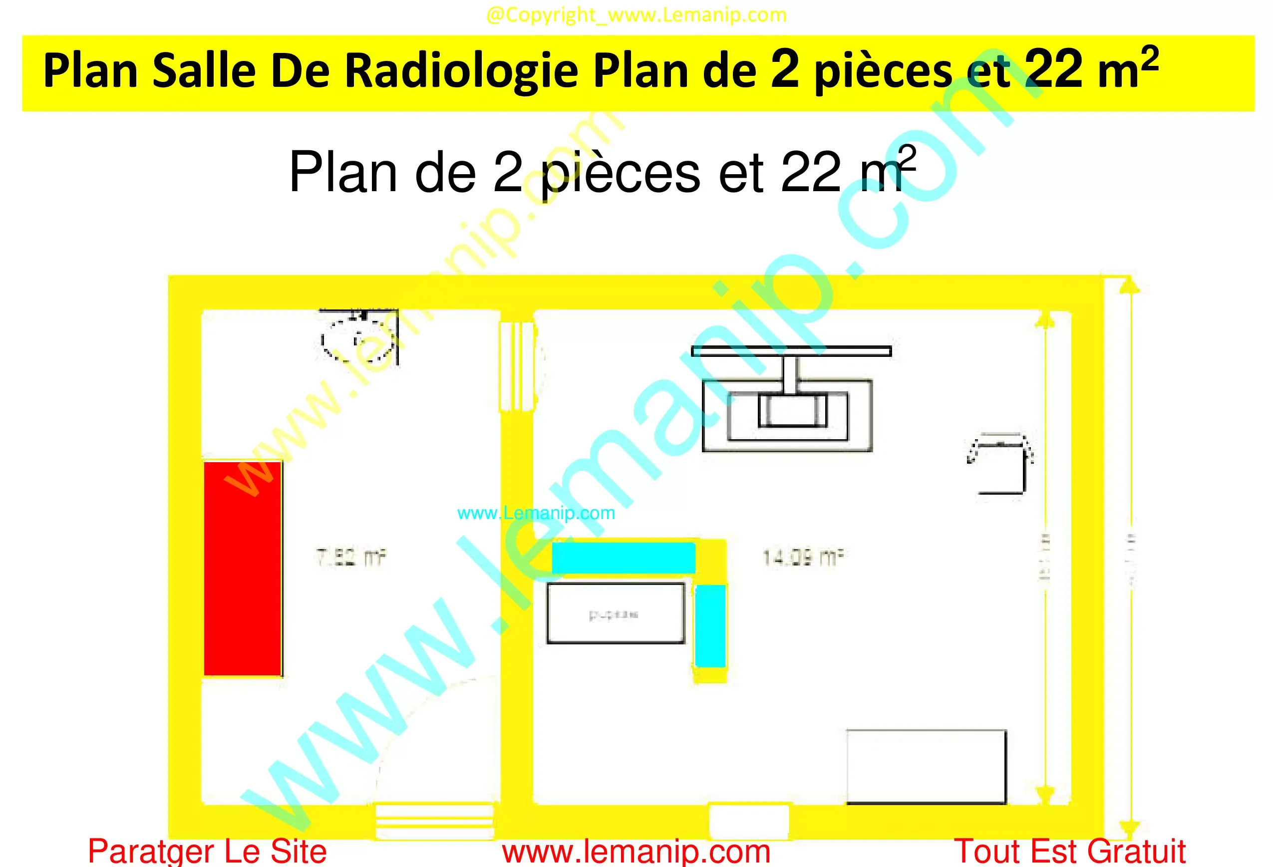 Plan Salle De Radiologie Plan de 2 pièces et 22m2